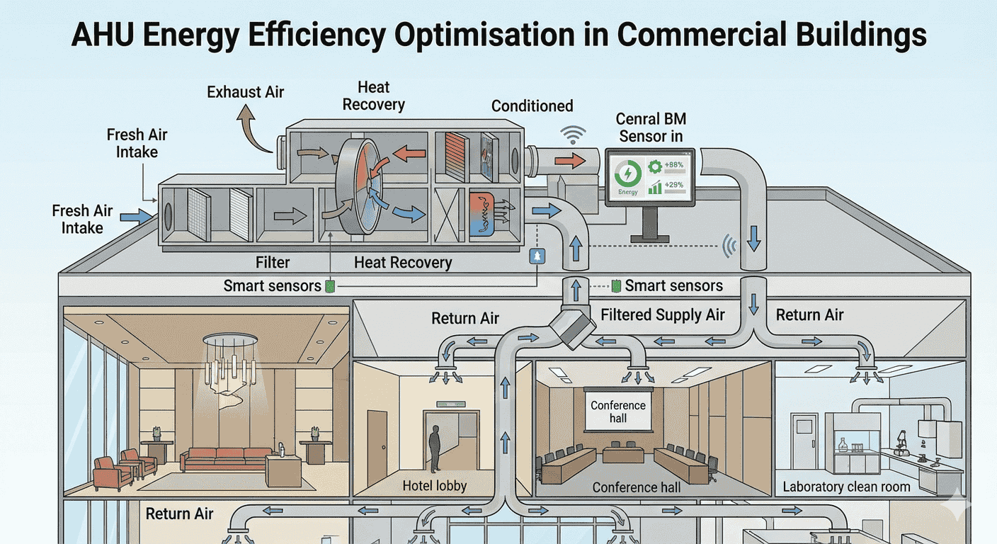 AHU Energy Efficiency Optimisation in Commercial Buildings