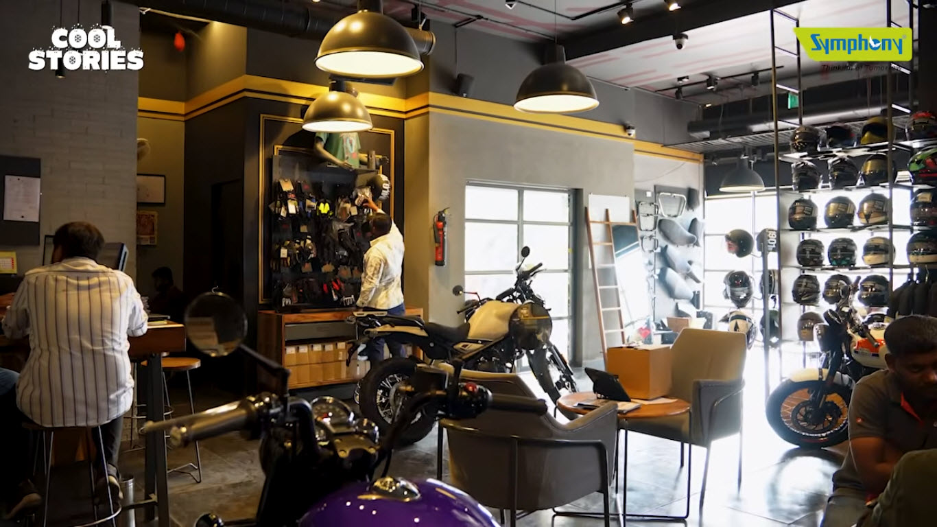 Industrial Coolers-Cooled an All Glass Royal Enfield Showroom at Brahma Motors in Pune